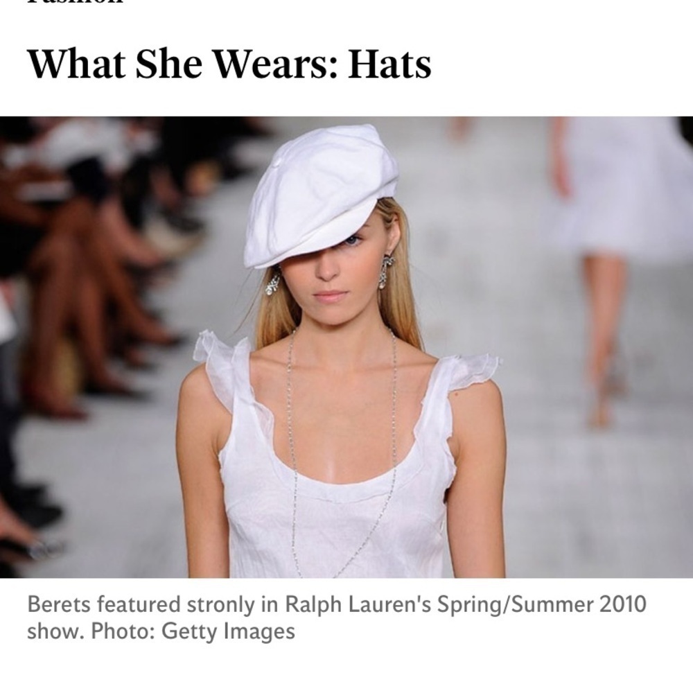 Ralph Lauren runway Patricia underwood newsboy woman cap​​​​​​​​